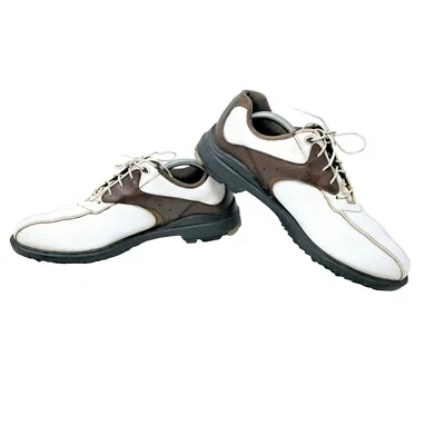 Zapatos de golf FootJoy FJ 45351 para hombre talla 10,5 M blanco marrón silla de montar sin clavos deportivos Foto 1 de 4