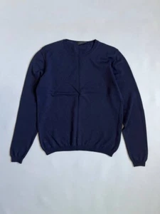 Prada Milano Unisex Knit Navy Wool Sweater Size 50 - Picture 1 of 15