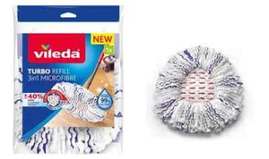 2 x rivestimento di ricambio Vileda TURBO REFILL 3 IN 1 MICROFIBRA set testina mocio lavapavimenti - Foto 1 di 1