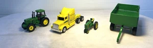 John Deere Die Cast Mixed mini Lot of 4 Ertl tractors semi VTG? - Picture 1 of 17