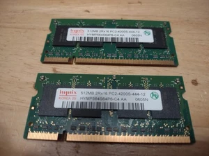 Hynix 1GB (2 x 512MB) PC2-4200S-444-12 SODIMM 133MHz 200-pin HYMP564S64P6-C4 - Picture 1 of 2