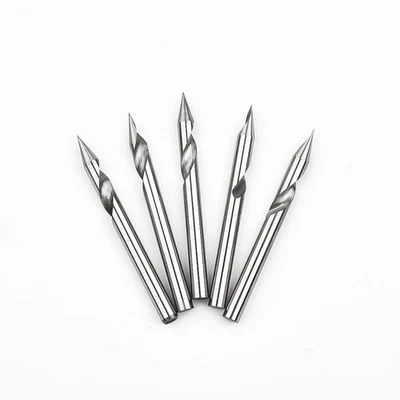 5x Spiral 30 Degree V Groove Engraving Tool Flat Bottom CNC Router Bits 1/8 Inch - image 1 of 4