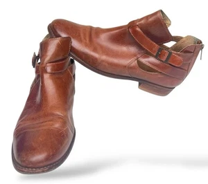 LL Bean Westport Women's Leather Back Zip Boho Ankle Boots Brown Tan Sz 11 M - Picture 1 of 18