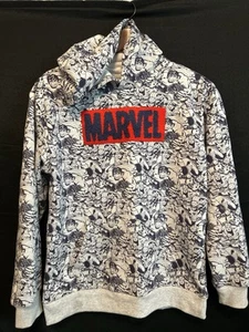 MARVEL Characters Youth Hoodie Sweatshirt Pocket Gray Blue Red Size 16 - Picture 1 of 18