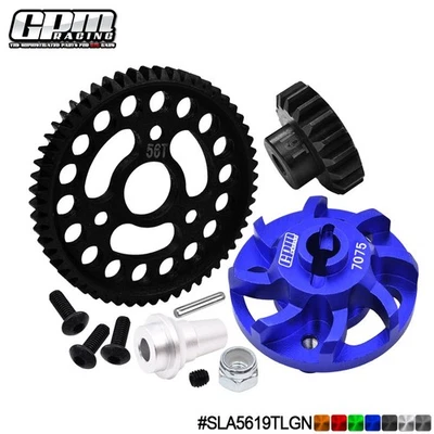 GPM 7075Alu Gear Adapter & 32P/56T & 19T Gear Kit For TRAXXAS 1/10 Slash 4X4 LCG - Image 1 of 4