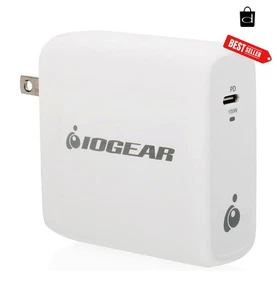 IOGEAR Chargeur Mural USB-C Rapide 100W avec Prise Pliable - Prêt à Voyage - Photo 1 sur 10