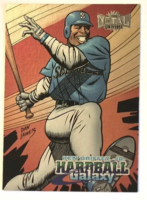 Ken Griffey Jr 1998 Fleer/Skybox Metal Universe Hardball Galaxy Foil Mariners Foto 1 de 2