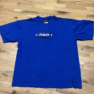 Camiseta de baloncesto And1 vintage para hombre grande azul años 90 hecha en EE. UU. y una - Imagen 1 de 7
