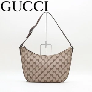 Auténtico bolso de hombro Gucci 005 0813 beige GG de lona de cuero de Japón - Imagen 1 de 24