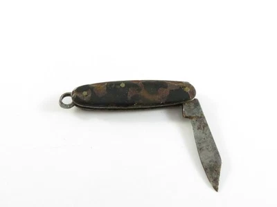 Antique Miniature Fob Pen Knife with Celluloid Grips Single Blade - Image 1 of 4