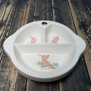 Vintage EXCELLO Keramik Babynahrung Wärmer 3 Abschnitte Schale LITTLE BO PEEP - SAUBER - Bild 1 von 9