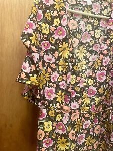 Topshop Bell Sleeve Angel Mini Wrap Dress Womens Size 6 Floral Tie String