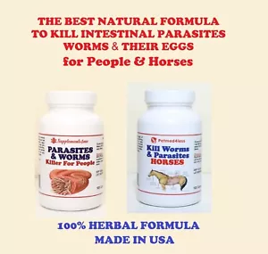 HORSES & PEOPLE Dewormer Tapeworm roundworms hookworm MADE IN USA - Picture 1 of 10