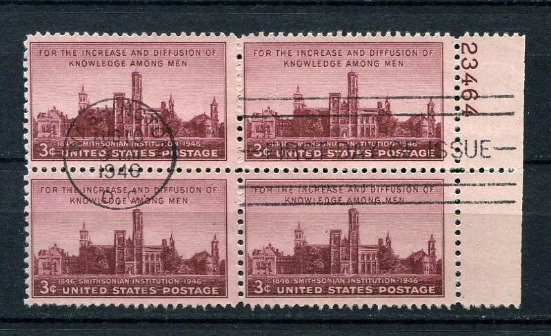 USA : Scott # 946 - Plate Block # 23464 - used - Image 1 of 1