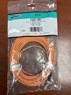 5 Meter ST-ST Duplex 62.5/125 OM1 Multimode Fiber Patch Cable OFNR Orange Optic - Image 1 of 2