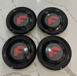 4pcs Black Forgiato Floating Center Caps For Forgiato XL Hubcap Rim Emblem Red F - Picture 1 of 4