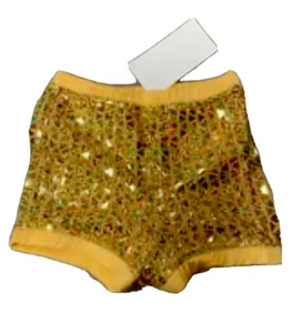 Child XS (4/6) Sparkly Sequin Cheer Dance Boy Cut Short Spankie Bloomers NWT - Picture 1 of 3