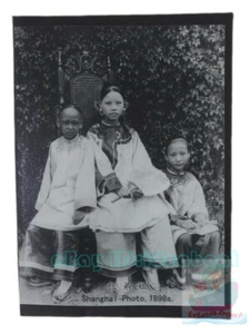 Matted 8"x6" Old Photograph Three Siblings in Shanghai Qing Dynasty China 1898s - Picture 1 of 3