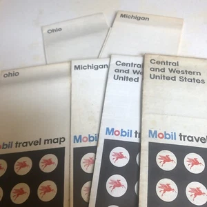 SIX vintage Gas & Oil Maps  Circa 1966-1975 6 old Maps ! - Picture 1 of 24