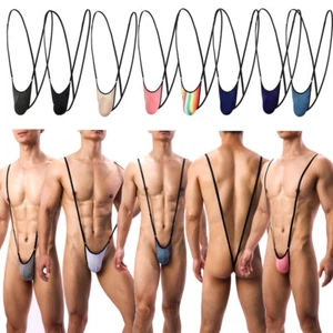 Body con tirantes Mankini para hombre en forma de V bolsa en U mono ajustable lencería gay - Imagen 1 de 134