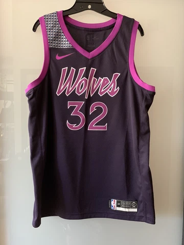 Minnesota Timberwolves Nike Karl-Anthony Towns Jersey Size LARGE L Prince Purple Cover