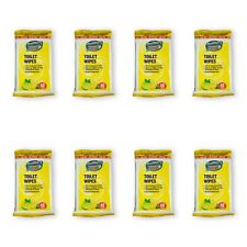 Flushable TOILET Cleaning wipes 8X 40 pack Power action Total 320 Lemon Wet loo