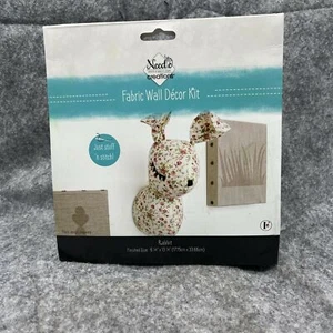 Needle Creations Fabric Wall Decor Kit Pastel Pink Floral Rabbit Nursery Decor - Picture 1 of 7