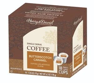 Harry & David Single Serve Kaffee, Butterscotch Caramel, 18 Stück Box - Bild 1 von 5