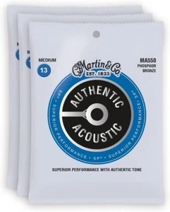 Paquete de 3 cuerdas para guitarra acústica Martin MA550 SP 92/8 PB 13-56 medianas - Imagen 1 de 4