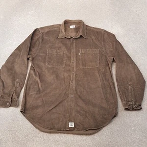 Levis Mens Shirt XL Brown Corduroy Cord Worker Overshirt Jumbo Relaxed Fit Field - Picture 1 of 11