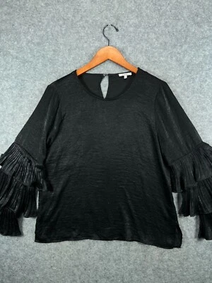 Blusa Jodifl Top Mujer Pequeña Negra Manga Larga Campana Informal Damas Camisa Foto 1 de 4