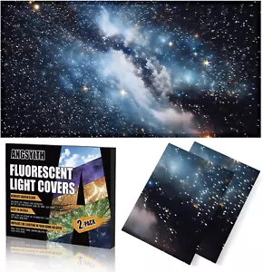 2 Pcs Fluorescent Light Covers - 4 X 2 Feet Covers for Ceiling Lights, Magnetic - Picture 1 of 12