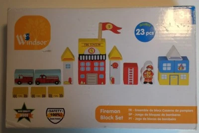 Windsor Fireman Wooden Block Set 23 pcs - High Quality for ages 3+ Educational - Image 1 of 2