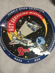 Vintage NASA HST 2nd Servicing Mission Hubble Space Telescope Large 7" Sticker - Picture 1 of 3