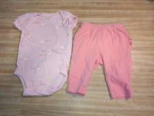 Carter's Child of Mine Baby Girl Size 0-3 Months 100% Cotton Pink Chicken Outfit