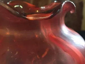 One of a kind - Bohemian Chez Kralik Loetz Lotz Cranberry Ruby Glass Vase - Picture 1 of 6