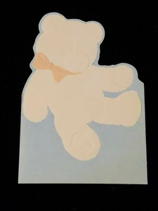 Teddy Bear Cut Out Greeting Card Miss You Neat Stuff Hot off the Press - Picture 1 of 7