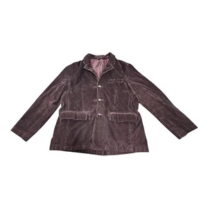 Vtg LL Bean Blazer Mens Brown Corduroy Plaid Lined Sport Coat Jacket Elbow - Picture 1 of 7