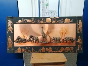 Vintage African Safari Carved Jungle Animals Pure Copper And Resin - Picture 1 of 22