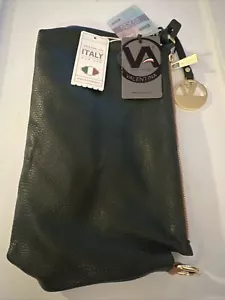 VALENTINA Pebbled Leather Convertible Crossbody/HandBag NWT Green MADE IN ITALY - Picture 1 of 3
