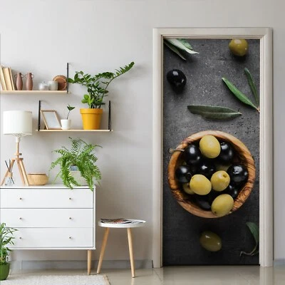 Türfolie Türaufkleber Selbstklebend Klebefolie Türtapete Türposter Oliven Motive - Bild 1 von 4