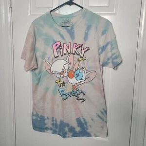 Pinky and the Brain - Krawatte Farbstoff Siebdruck T-Shirt - Größe S/M - Bild 1 von 3