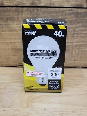 19- 40w Feit Light bulb Frosted Vibration Service A19 40A-vs-Rp-130    - Image 1 of 4