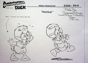 DARKWING DUCK Production Studio SIGNED BRIAN RAY Model Cel Copy Disney - Picture 1 of 2