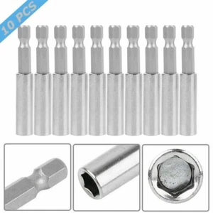 10 Stück Bithalter Magnet 1/4" Bits 60mm Halterung Bitaufnahme magnetisch Bohrer - Bild 1 von 6