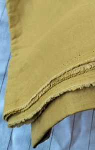 100% Linen Fabric Mustard Color Medium Weight 140cm Wide - Picture 1 of 3