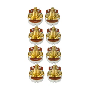 FLEOR 8PCS lange Kupferwelle Gitarre Potentiometer Pots Schalter A500K & B500K - Picture 1 of 8