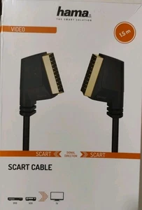 Hama Video HQ Scart cavo spina/spina placcato oro nero 1,5 m protezione antipiega - Foto 1 di 2