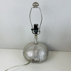 Sea Urchin Table Lamp Ceramic Nautical Beach Cactus Gourd Silver Accent Decor - Picture 1 of 13