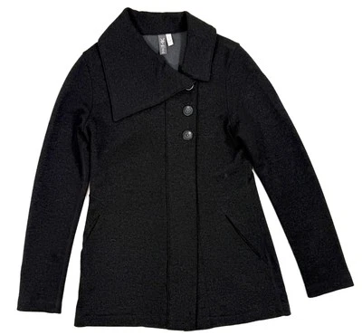 Jaqueta suéter cardigã Ibex Reese feminina tamanho pequeno lã merino preta - Imagem 1 de 4